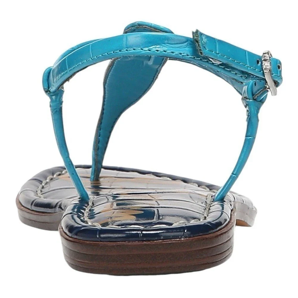 Sam Edelman Kids Agua Azure Suede T-strap Gigi Thong Sandals Size 11